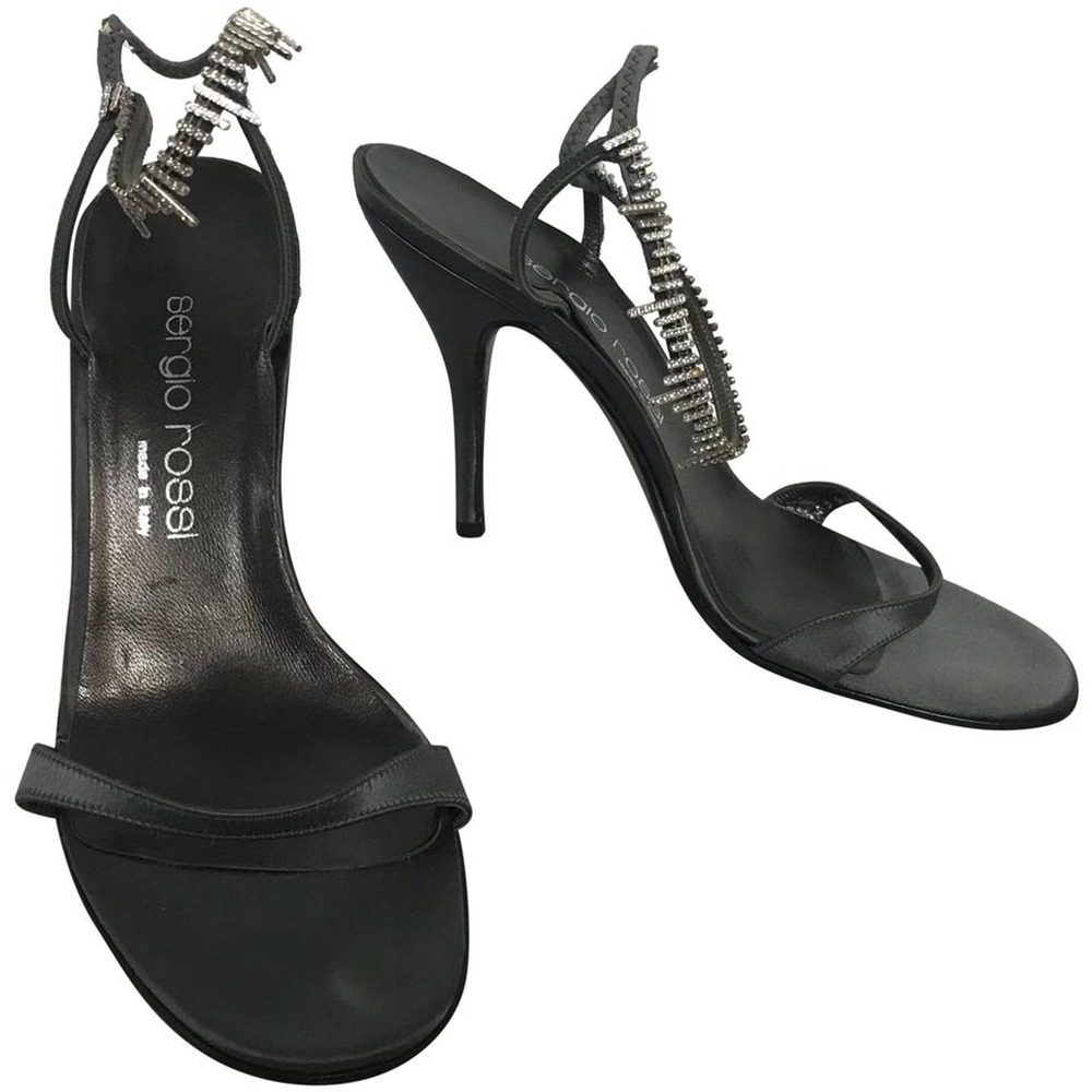 Sergio Rossi Gray Satin Formal Heels 40